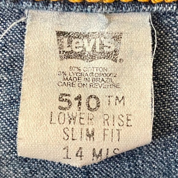 🔥 Levi's | Medium Wash Y2K Red Tab 510 Lower Rise Slim Fit Sz 14 Long - Picture 8 of 11